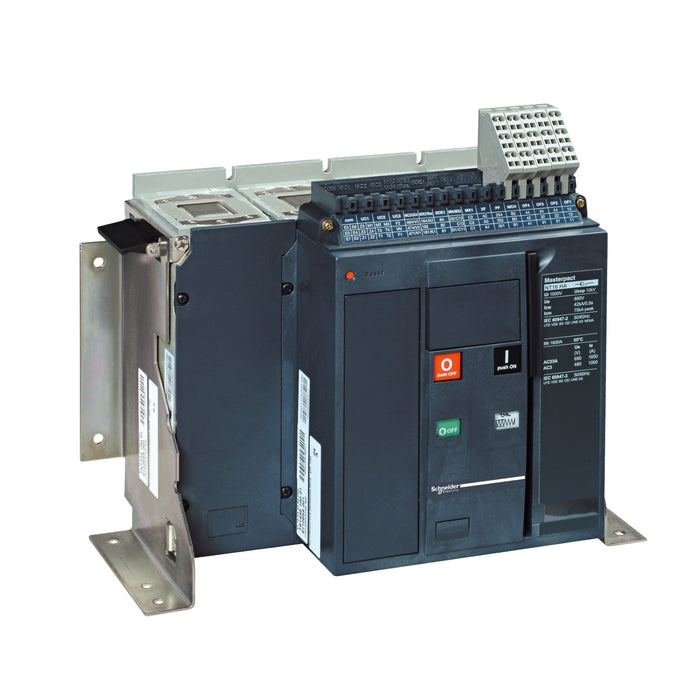 circuit breaker basic frame, Masterpact NT16H1, 42 kA at 440 VAC 50/60 Hz, 1600 A, fixed, without Micrologic, 4 poles