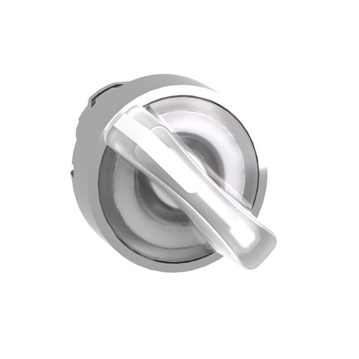 Head for illuminated selector switch, Harmony XB4, white Ø22 mm 2 position spring return