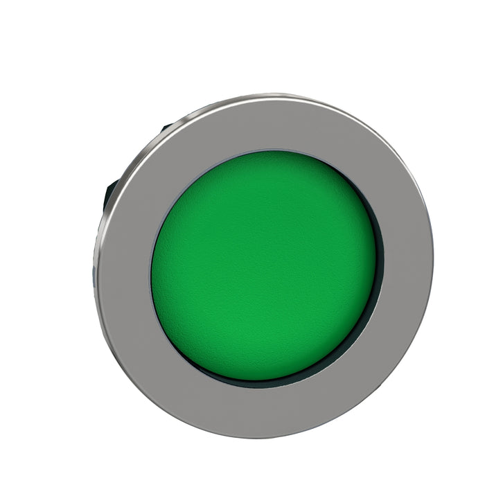 Head for non illuminated push button, Harmony XB4, flush mounted green pushbutton recessed