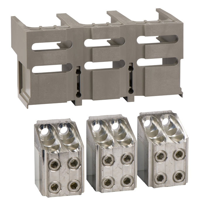 set of bare cable connectors and terminal shield, ComPact NS630b to NS1600, fixed, front connected, 240 mm², 3 poles