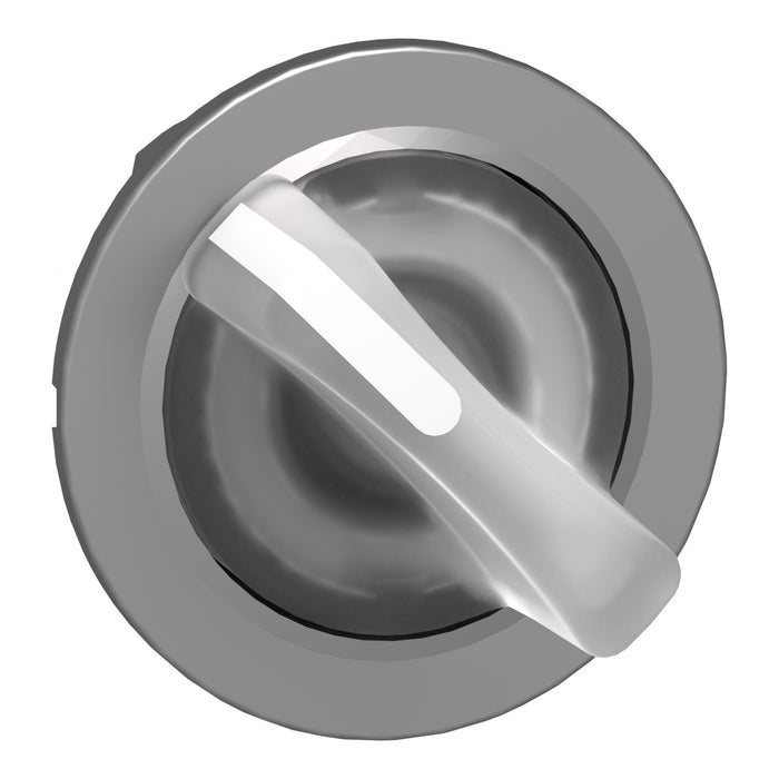Head for illuminated selector switch, Harmony XB4, flush mounted white illum 2 position stay put