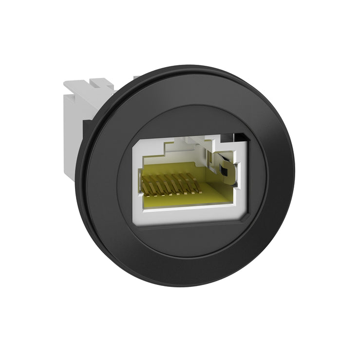 Harmony XB5, Panel mounted RJ45 port, plastic, Ø22, for ethernet interface, RJ45 jack
