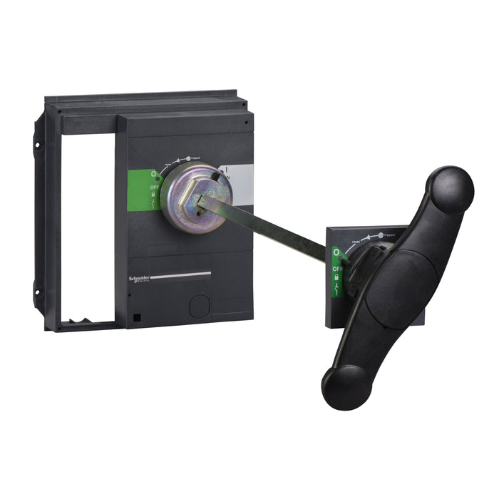 extended rotary handle, ComPact NS630b to NS1600 fixed, black handle, shaft length 218 to 605 mm, IP55
