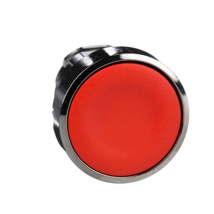 Harmony XB4, Push button head, metal, flush, red, Ø22, spring return, unmarked