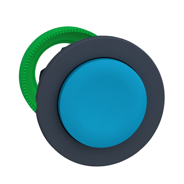 Head for non illuminated push button, Harmony XB5, XB4, flush mounted blue projecting pushbutton