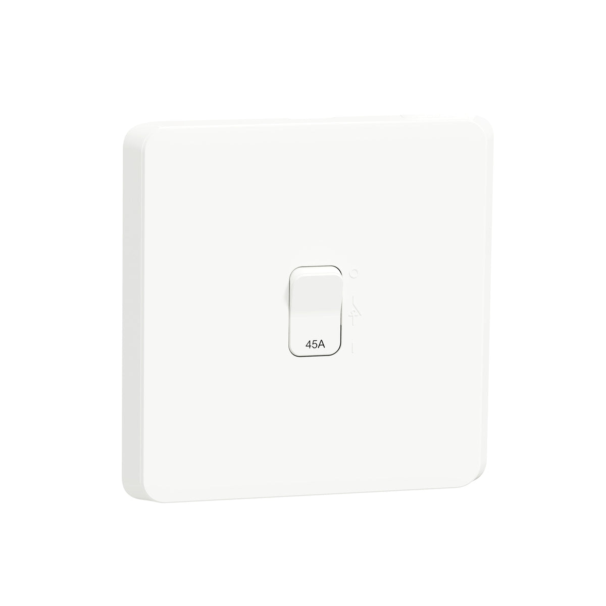 Iconic, switch, 2 poles, 45 A, 250V, White — Refcon Electrical