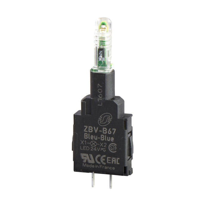 Light block, Harmony XB4, Harmony XB5, red for head Ø22 mm integral LED 24 V pins