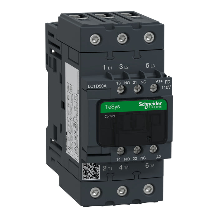 TeSys D contactor - 3P(3 NO) - AC-3 - <= 440 V 50 A - 110 V DC standard coil