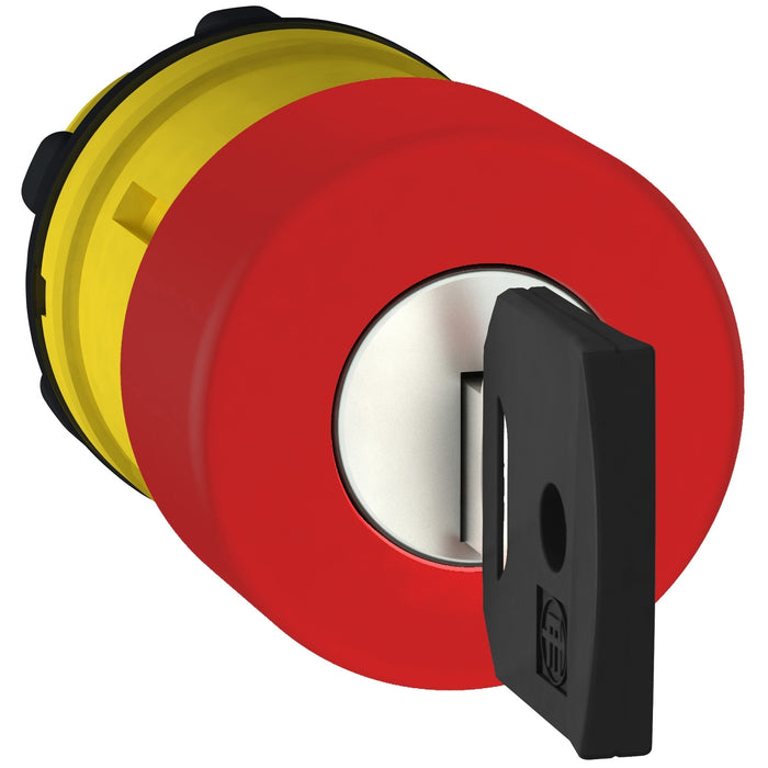 Harmony XB5, Emergency stop head switching off, plastic, red mushroom Ø30, Ø22, trigger latching key release