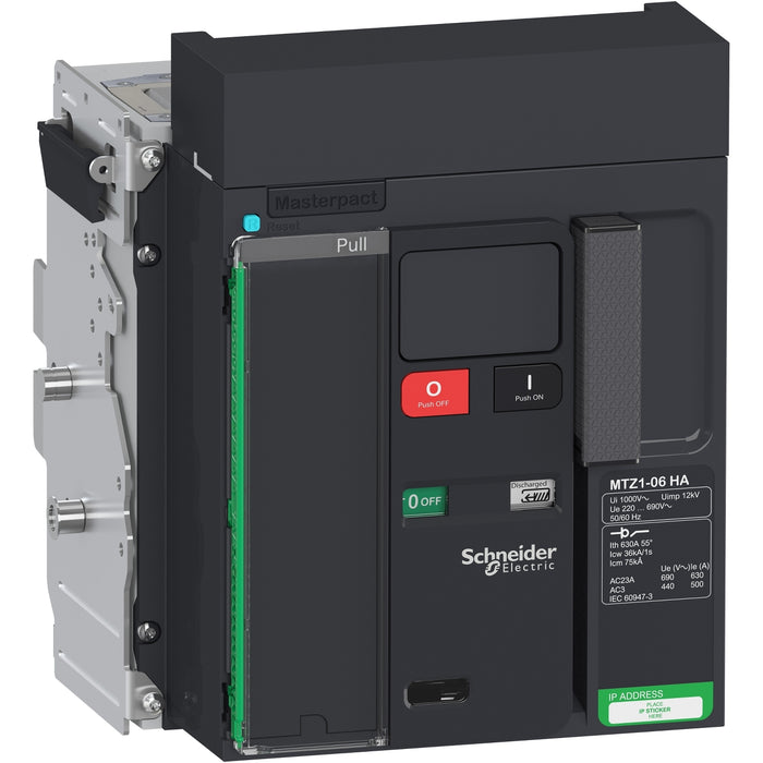 switch disconnector Masterpact MTZ1 06 HA, 630 A, 3 poles, drawout