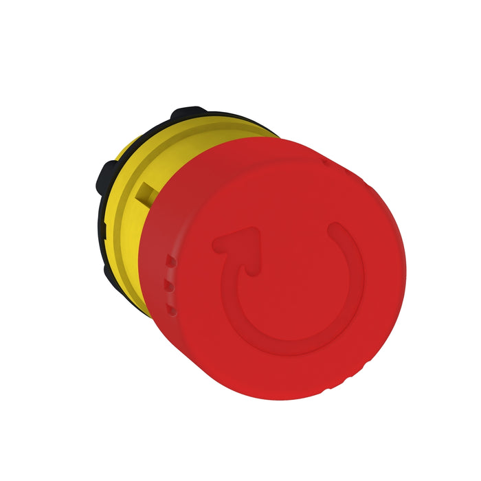 Harmony XB5, Emergency stop head switching off, plastic, red mushroom Ø30, Ø22, trigger latching turn to release
