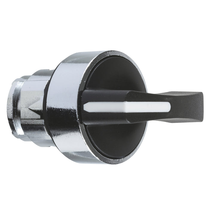 Harmony XB4, Selector switch head, metal, black, Ø22, long handle, 3 positions, stay put
