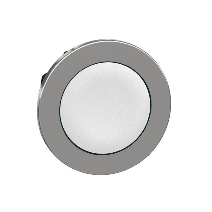 Harmony XB4, Flush mounted push button head, metal, white, Ø30, spring return, unmarked