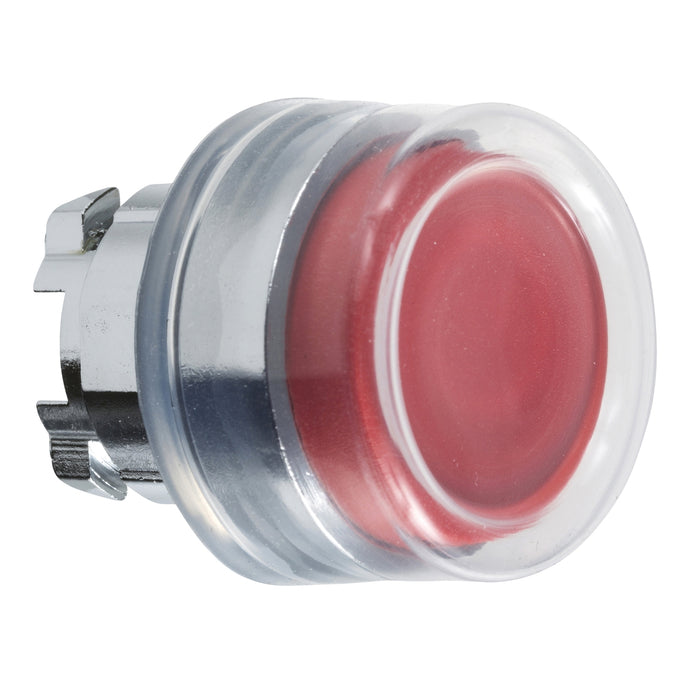 Harmony XB4, Push button head, metal, projecting, red, Ø22, spring return, booted, unmarked