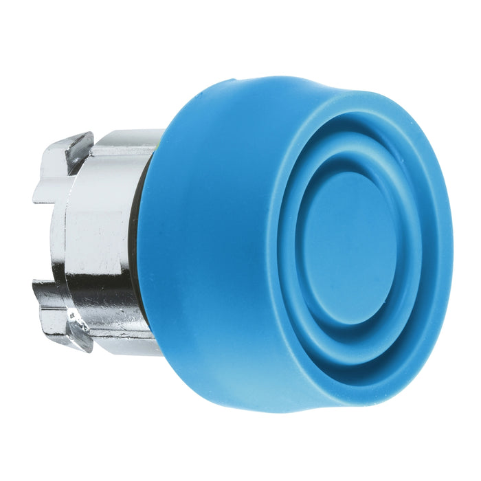 Head for non illuminated push button, Harmony XB4, blue flush pushbutton Ø22 mm spring return unmarked