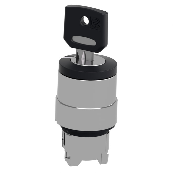 Harmony XB4, Key switch selector head, metal, black, Ø22, special key, 2 positions, stay put