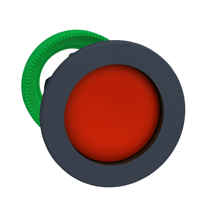 Head for non illuminated push button, Harmony XB5, XB4, flush mounted red pushbutton recessed