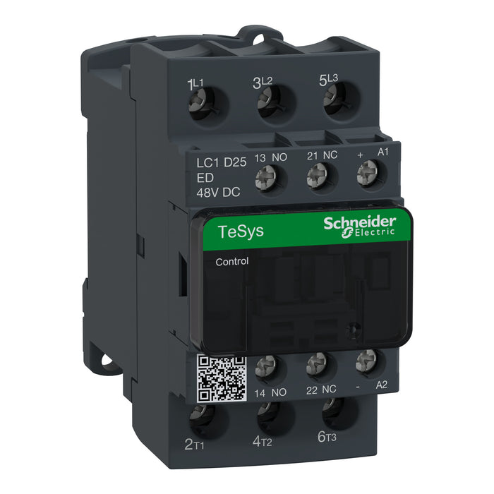TeSys D contactor - 3P(3 NO) - AC-3 - <= 440 V 25 A - 48 V DC coil