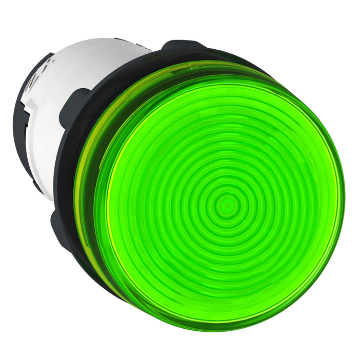 Pilot light, Harmony XB7, round Ø22 mm, green, bulb BA 9 s, 230 V, screw clamp terminals