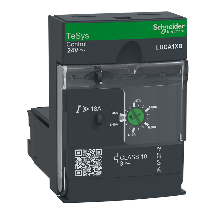 Standard control unit, TeSys U, 0.35-1.4A, 3P motors, thermal magnetic protection, class 10, coil 24V AC