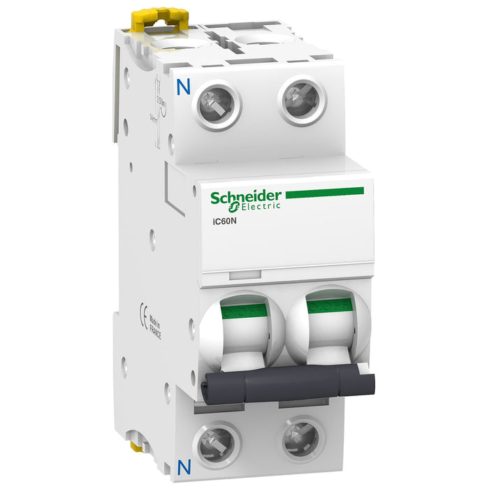 Miniature circuit-breaker, Acti9 iC60N, 1P+N, 16 A, C curve, 6000 A (IEC 60898-1), 10 kA (IEC 60947-2)
