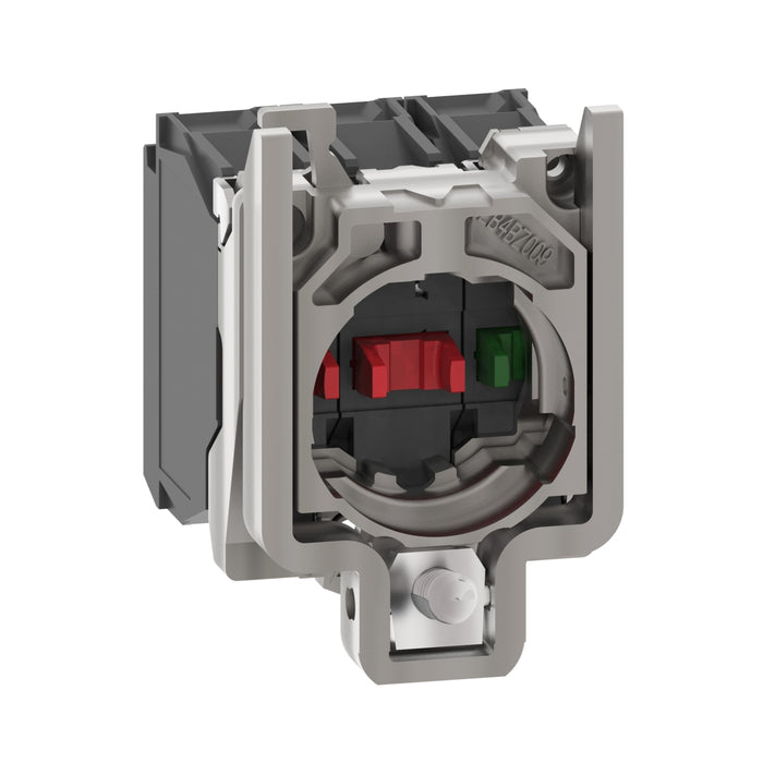 Harmony XB4, Single contact block with body/fixing collar, metal, screw clamp terminal, 1 NO + 2 NC
