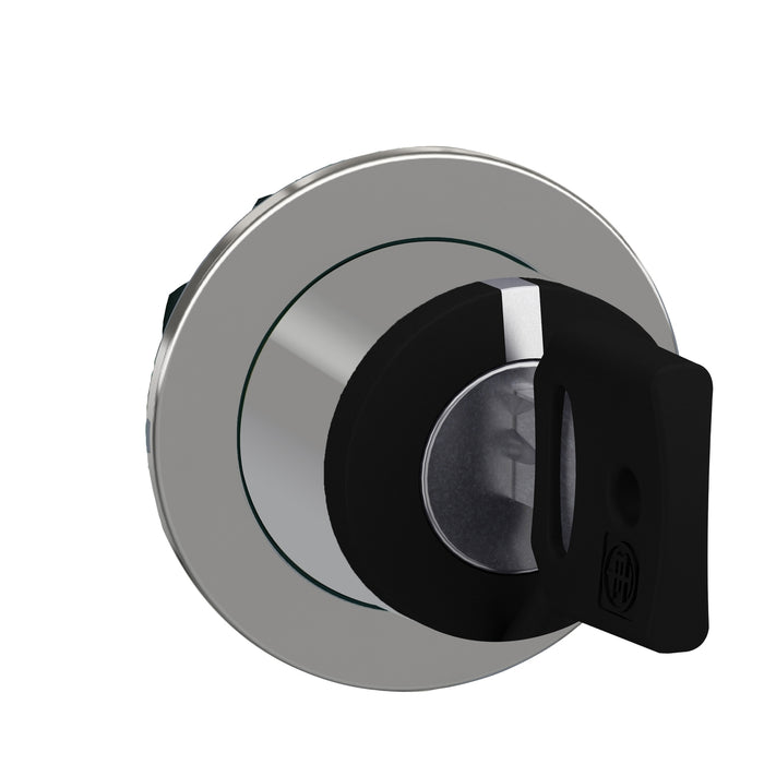 Head for selector switch, Harmony XB4, flush mounted black 3 position return right to center